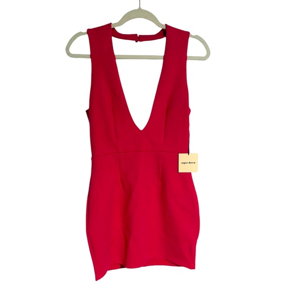 NWT Superdown x Revolve Camryn Deep V Neck Dress - Picture 4 of 5